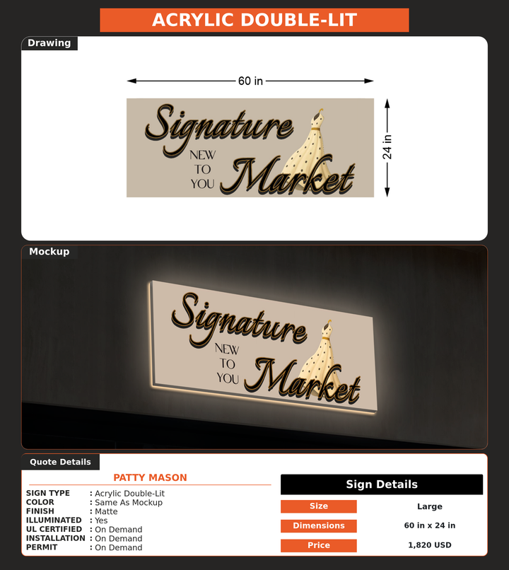 CUSTOM MOCKUP SIGN FOR Patty Mason