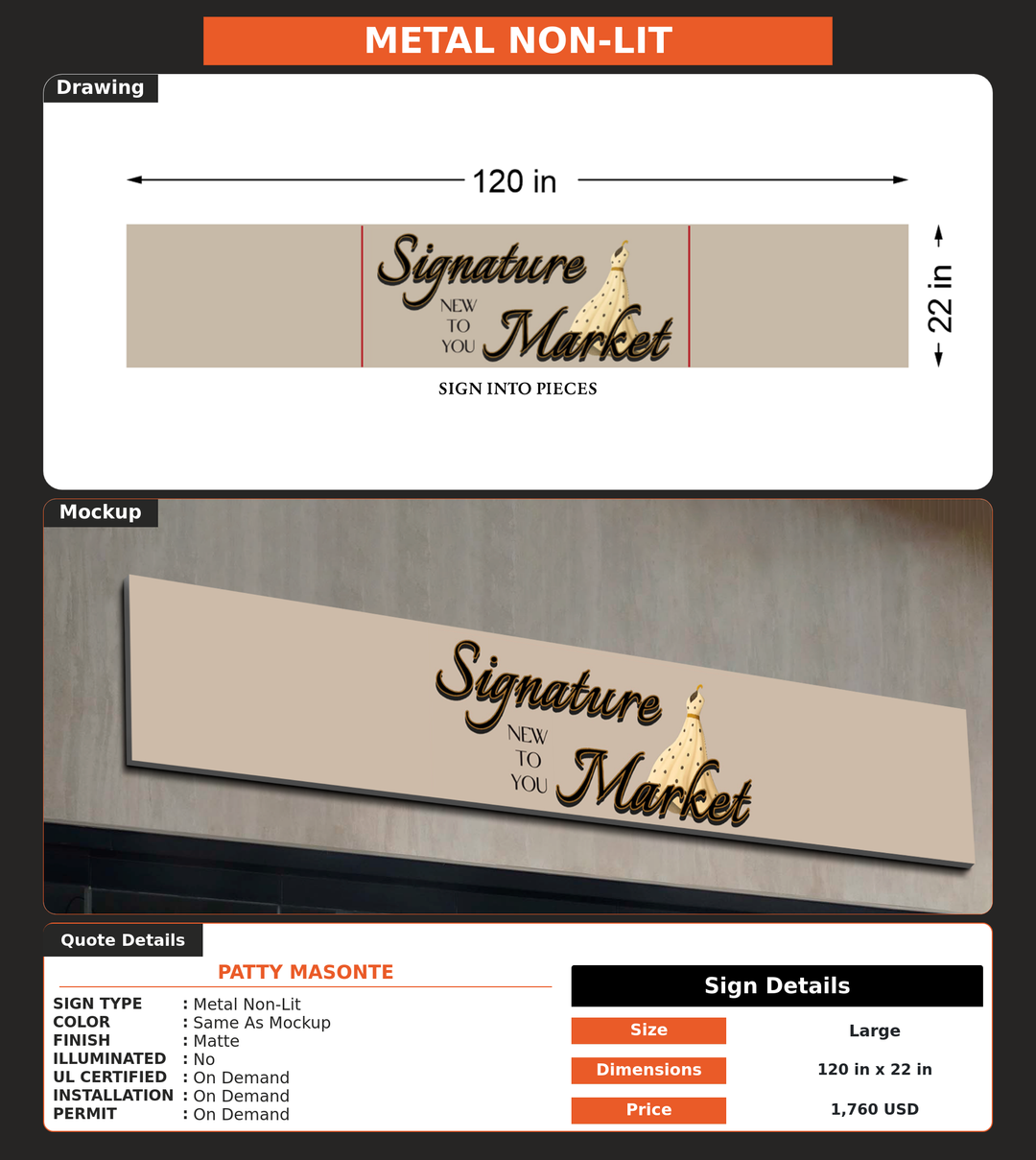 CUSTOM MOCKUP SIGN FOR Patty Masonte