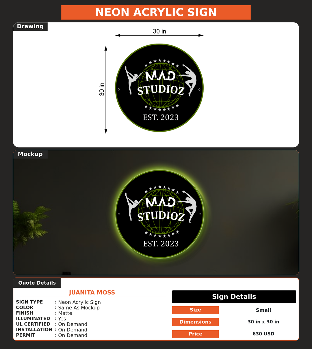 CUSTOM MOCKUP SIGN FOR Juanita moss