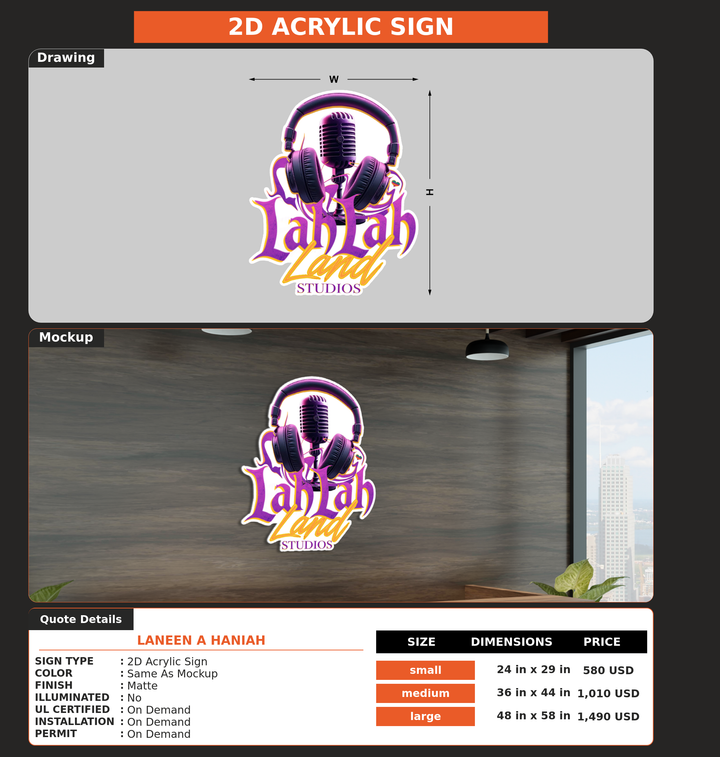 CUSTOM MOCKUP SIGN FOR Laneen A Haniah