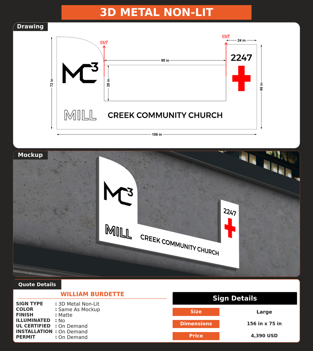 CUSTOM MOCKUP SIGN FOR William Burdette
