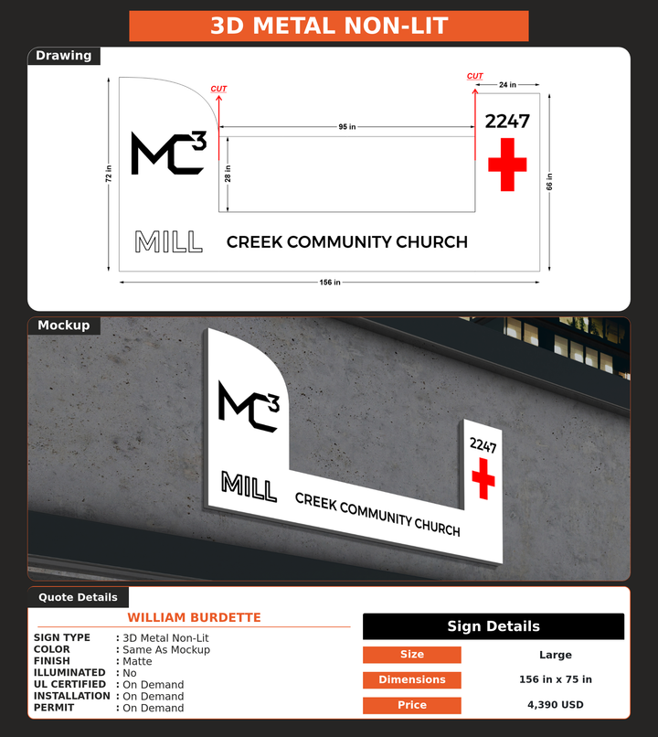 CUSTOM MOCKUP SIGN FOR William Burdette