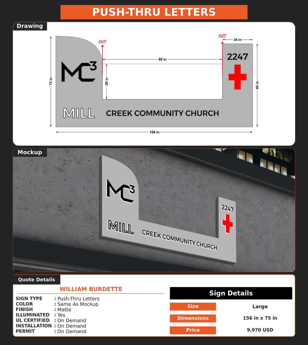 CUSTOM MOCKUP SIGN FOR William Burdette