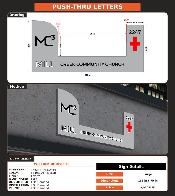 CUSTOM MOCKUP SIGN FOR William Burdette