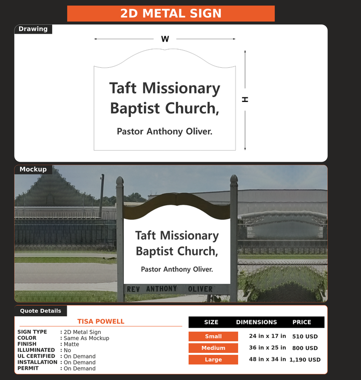 CUSTOM MOCKUP SIGN FOR Tisa Powell
