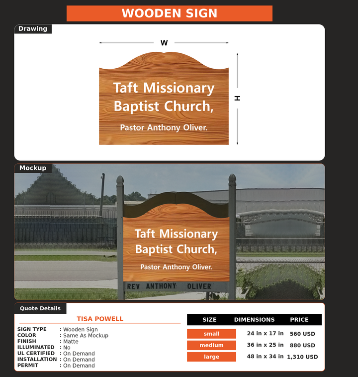 CUSTOM MOCKUP SIGN FOR Tisa Powell