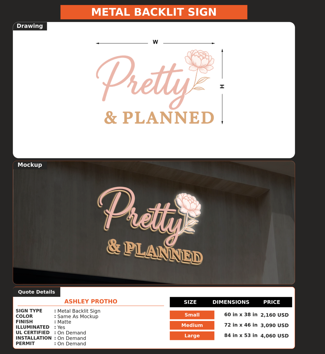 CUSTOM MOCKUP SIGN FOR Ashley Protho