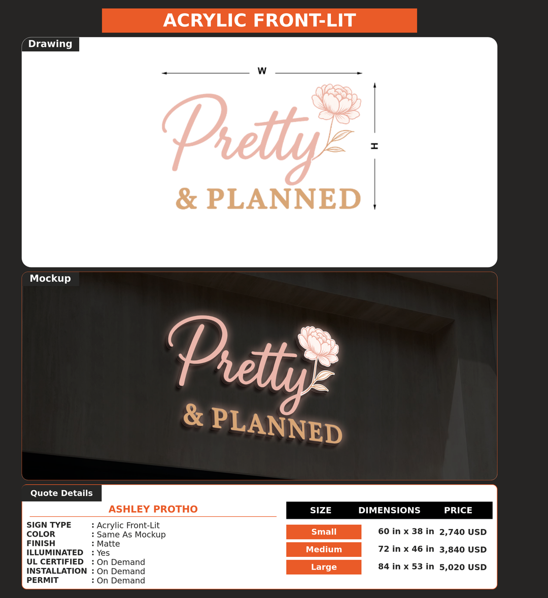 CUSTOM MOCKUP SIGN FOR Ashley Protho
