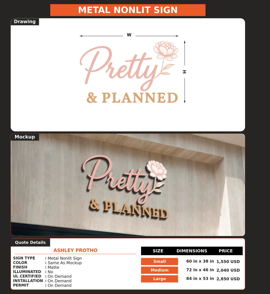 CUSTOM MOCKUP SIGN FOR Ashley Protho