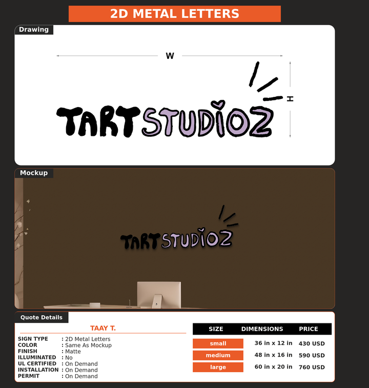 CUSTOM MOCKUP SIGN FOR Taay T.