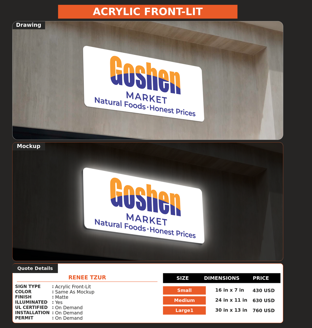 CUSTOM MOCKUP SIGN FOR Renee Tzur