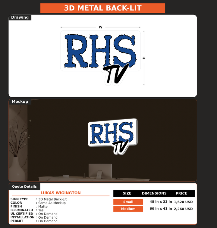CUSTOM MOCKUP SIGN FOR Lukas Wigington