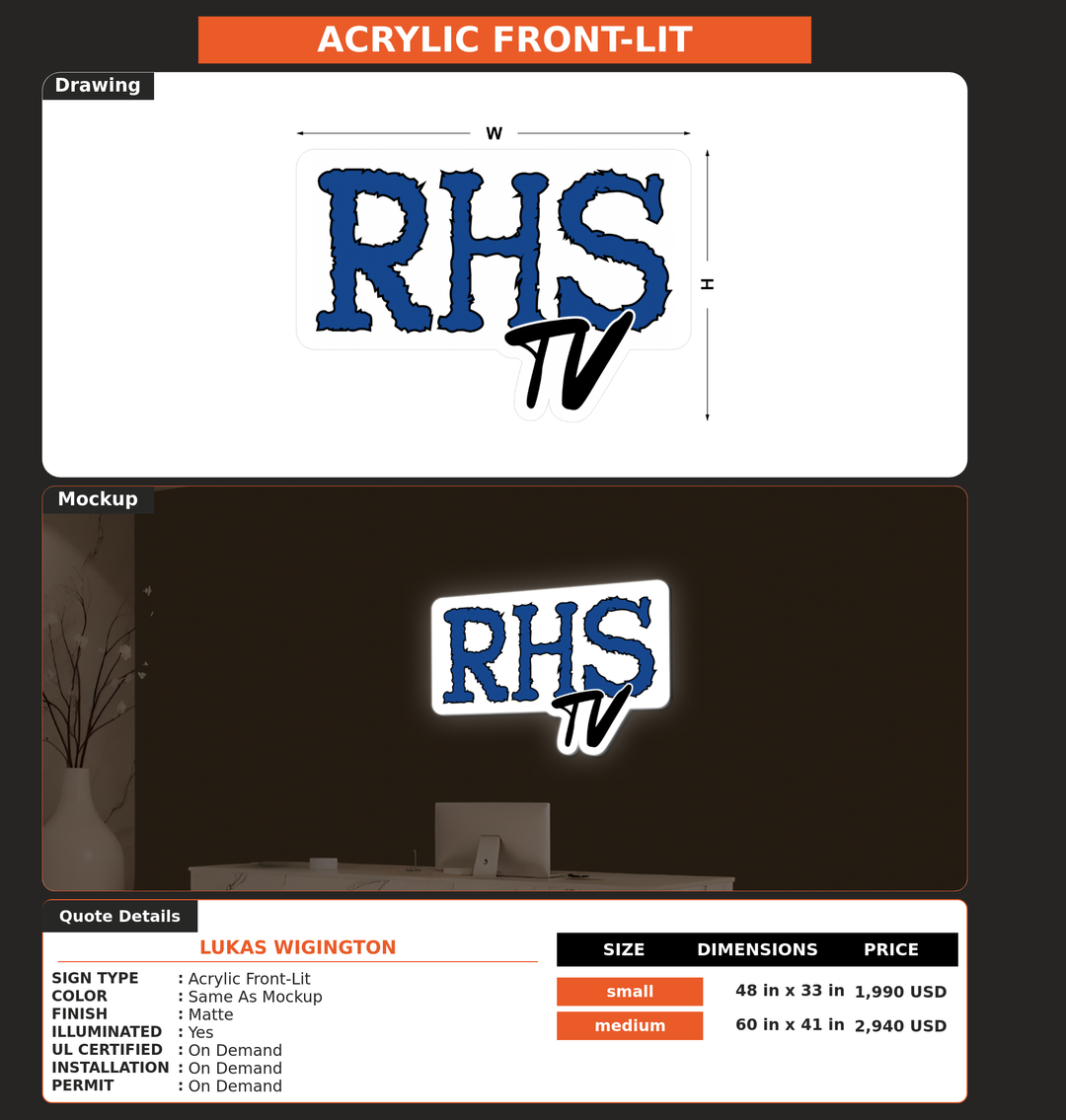 CUSTOM MOCKUP SIGN FOR Lukas Wigington