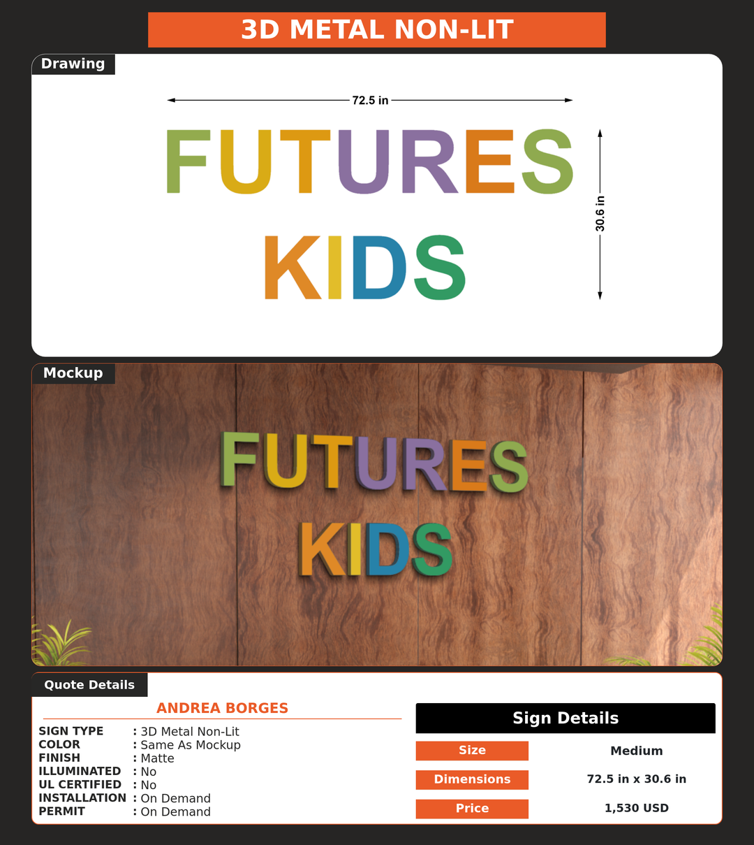 CUSTOM MOCKUP SIGN FOR Andrea Borges