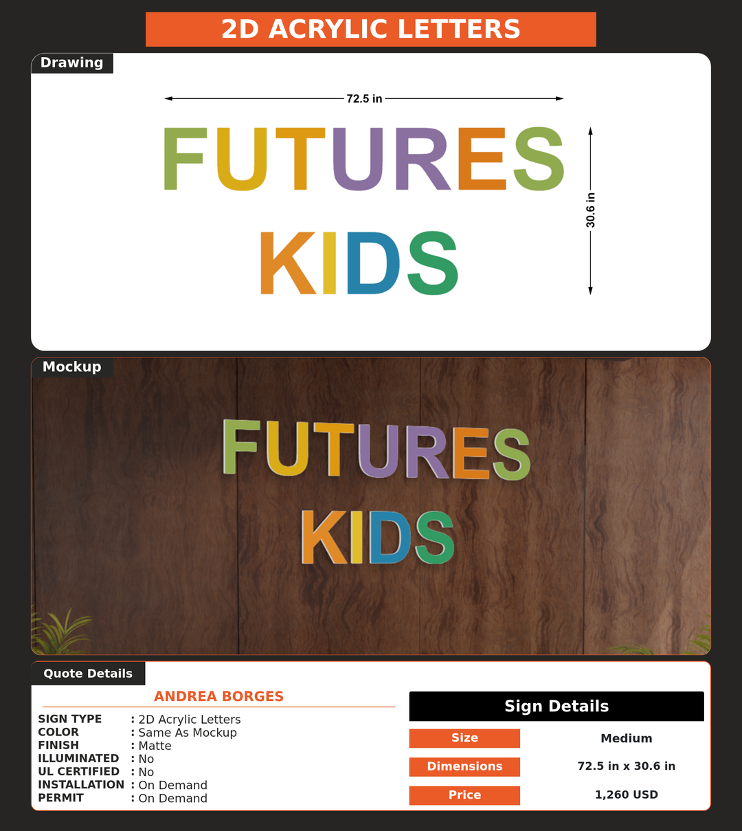 CUSTOM MOCKUP SIGN FOR Andrea Borges