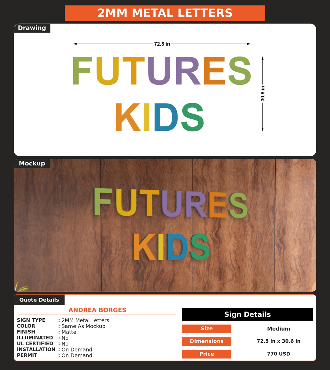 CUSTOM MOCKUP SIGN FOR Andrea Borges