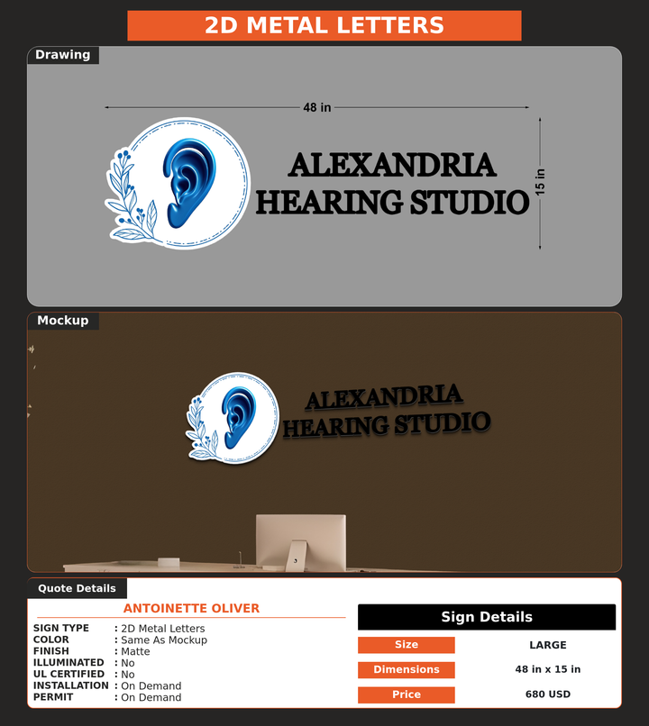 CUSTOM MOCKUP SIGN FOR ANTOINETTE OLIVER