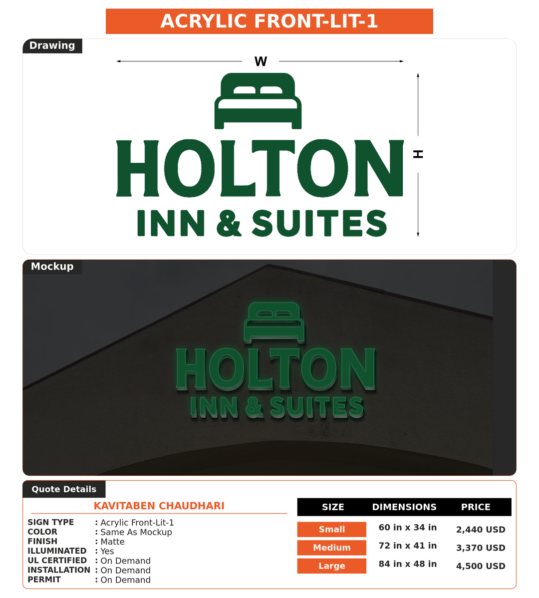 CUSTOM MOCKUP SIGN FOR Kavitaben Chaudhari