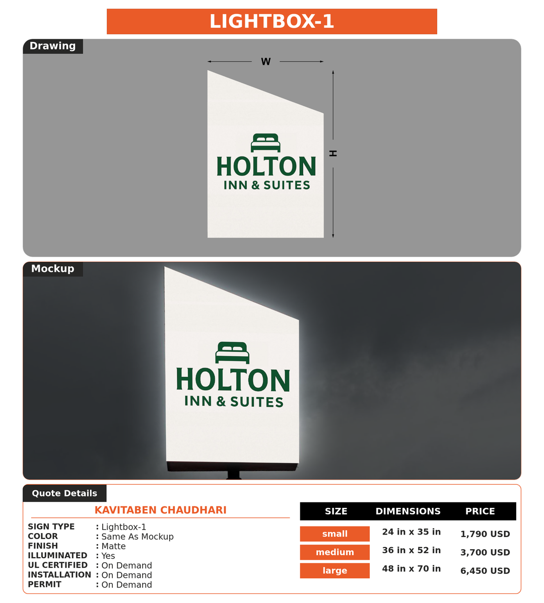 CUSTOM MOCKUP SIGN FOR Kavitaben Chaudhari