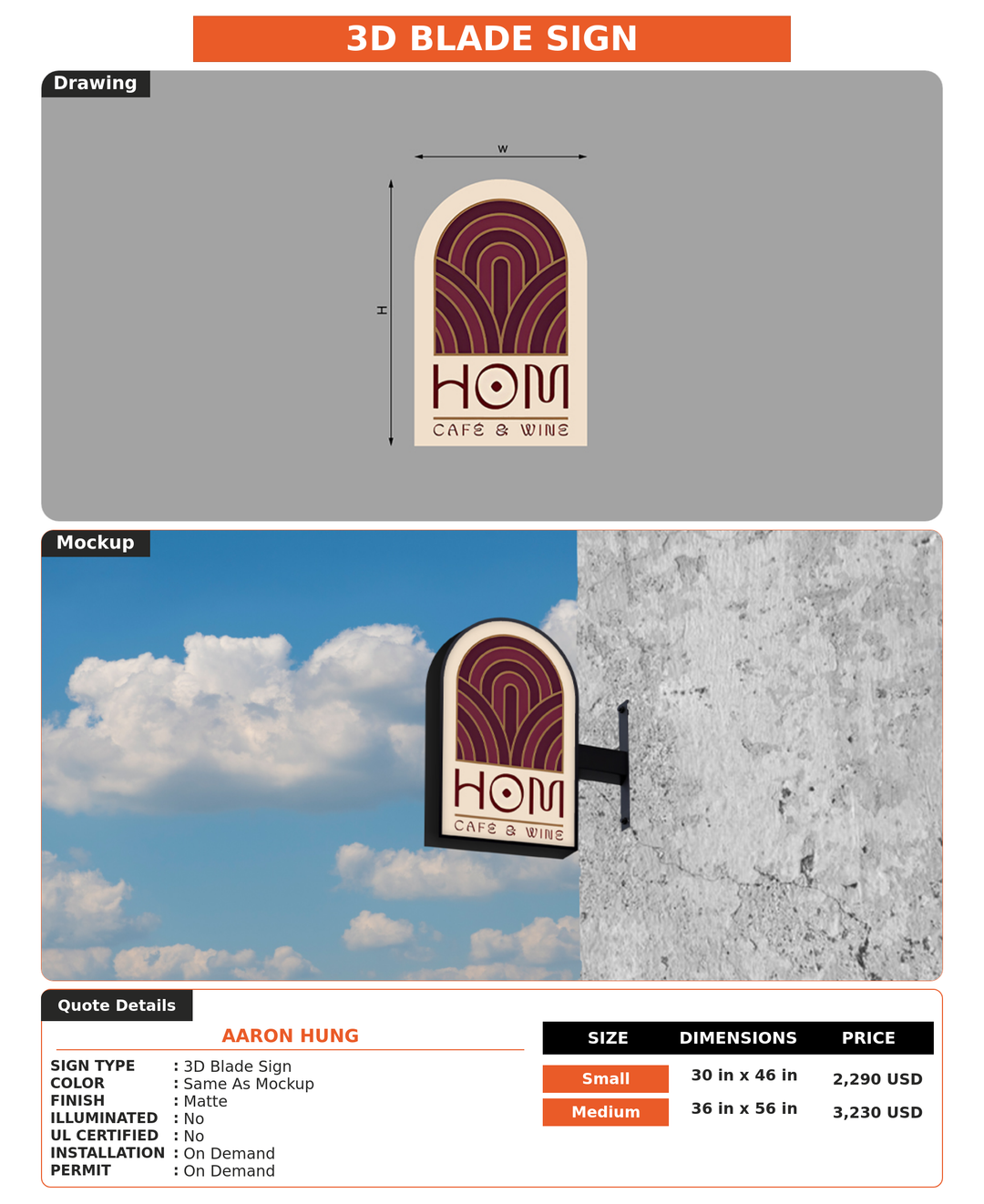 CUSTOM MOCKUP SIGN FOR Aaron Hung
