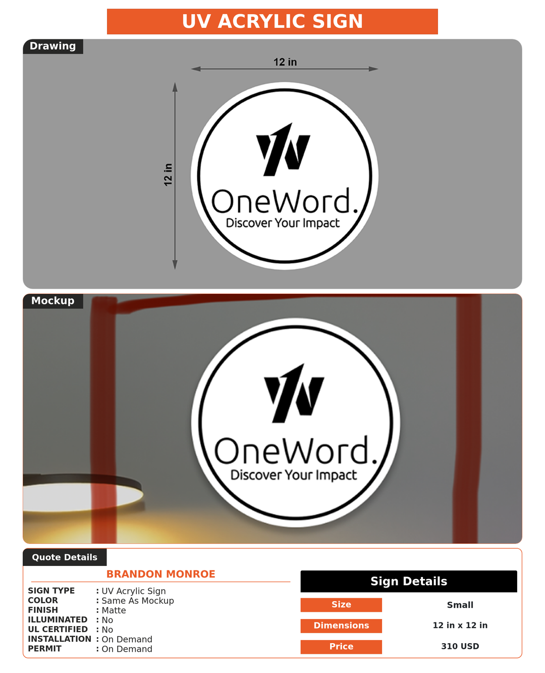 CUSTOM MOCKUP SIGN FOR Brandon Monroe