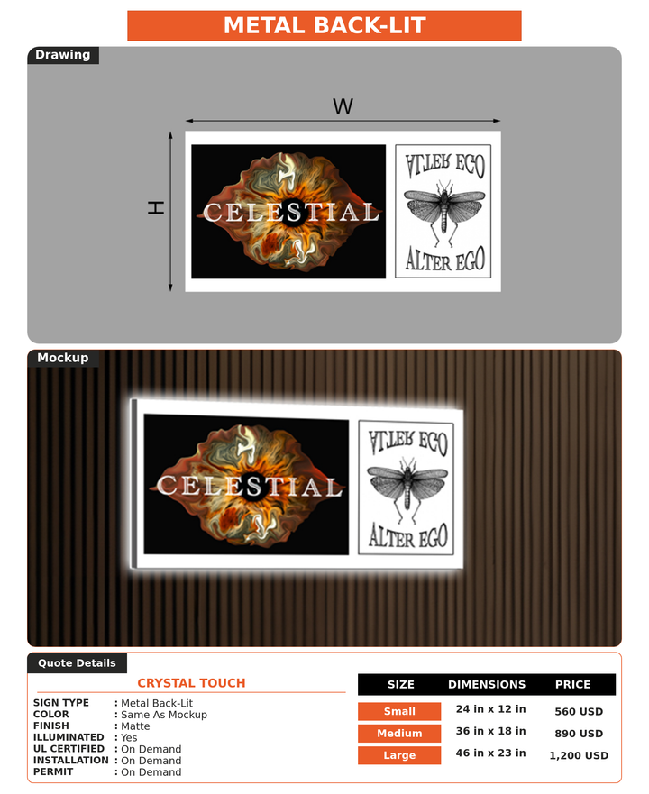 CUSTOM MOCKUP SIGN FOR Crystal Touch