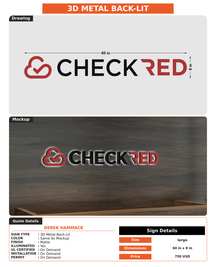 CUSTOM MOCKUP SIGN FOR Derek Hammack
