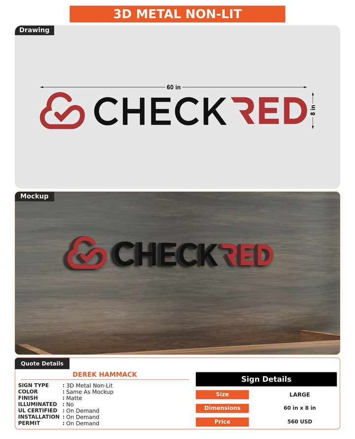 CUSTOM MOCKUP SIGN FOR Derek Hammack