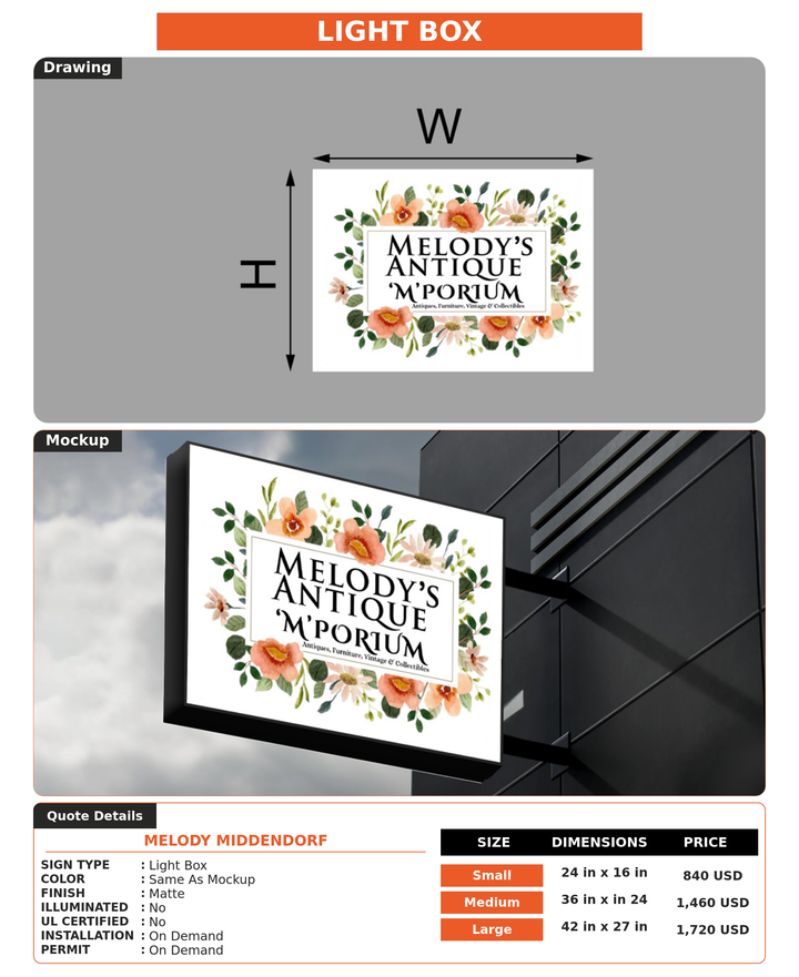 CUSTOM MOCKUP SIGN FOR Melody Middendorf
