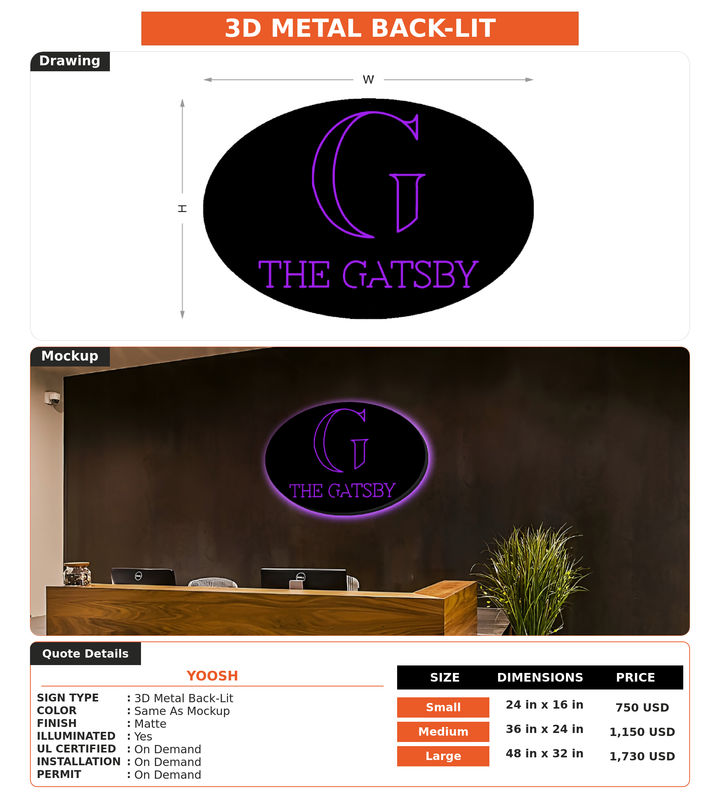 CUSTOM MOCKUP SIGN FOR Yoosh