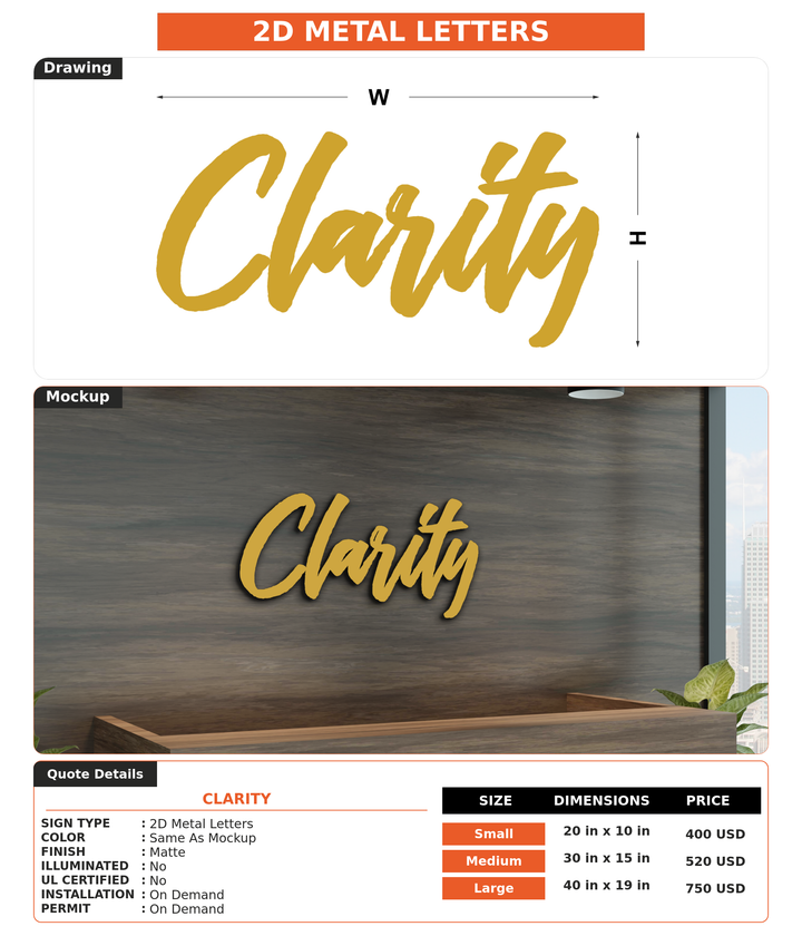 CUSTOM MOCKUP SIGN FOR Clarity