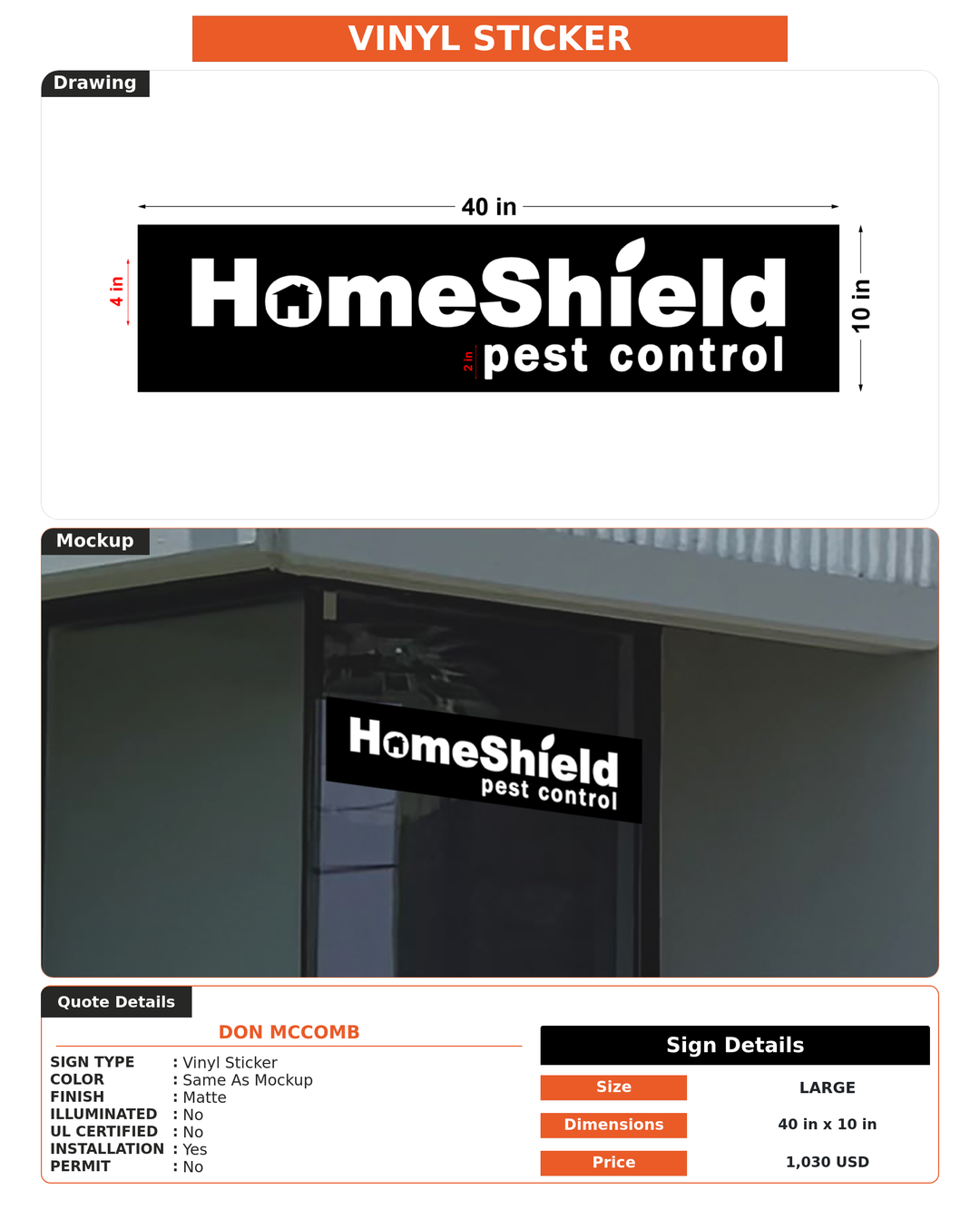 CUSTOM MOCKUP SIGN FOR Don McComb