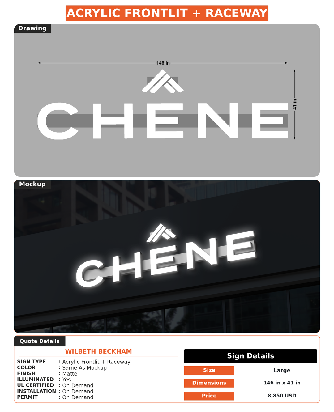 CUSTOM MOCKUP SIGN FOR WilBeth Beckham