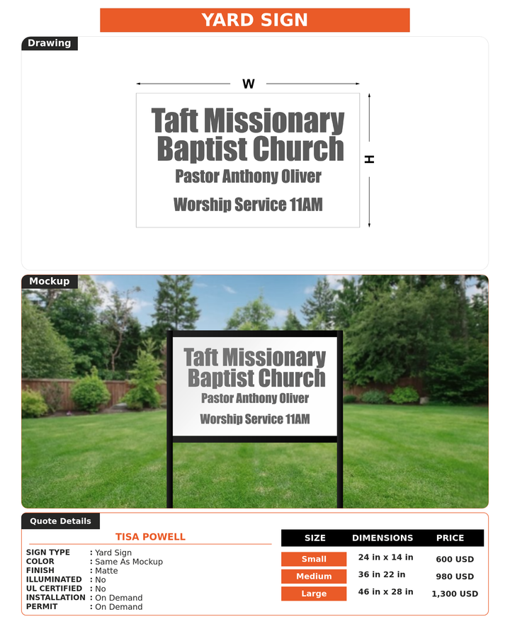 CUSTOM MOCKUP SIGN FOR Tisa Powell