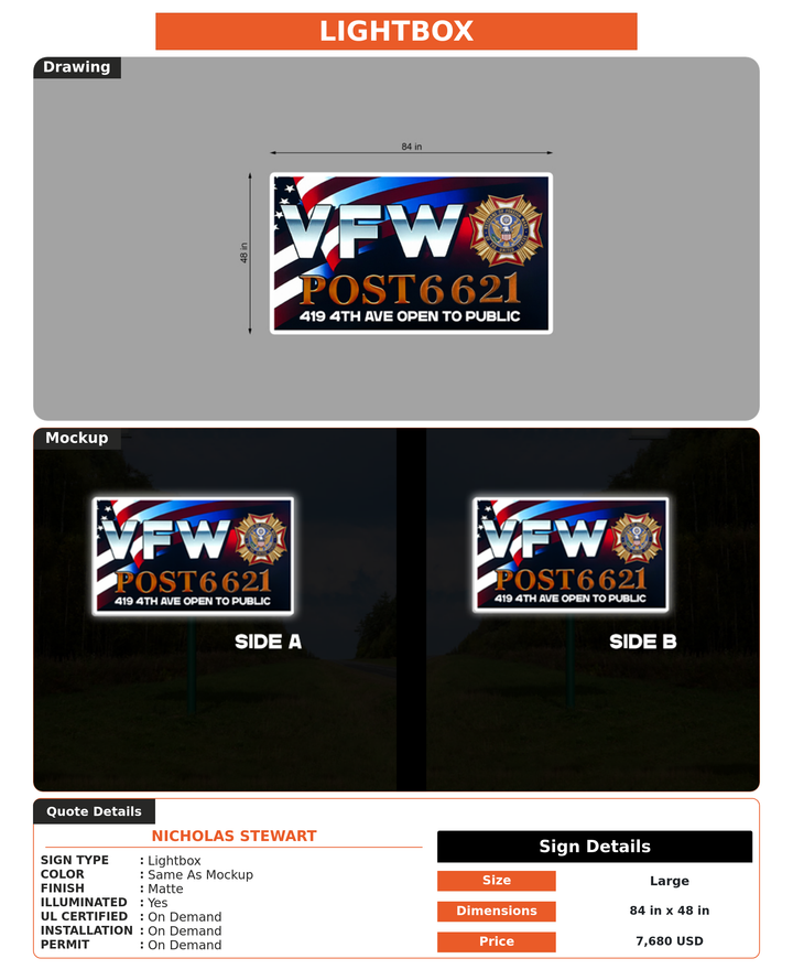 CUSTOM MOCKUP SIGN FOR Nicholas Stewart
