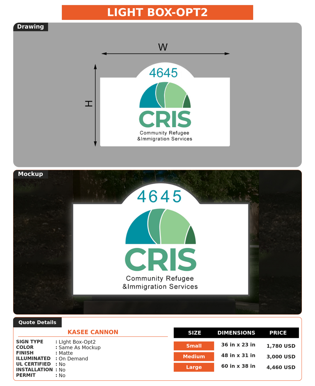 CUSTOM MOCKUP SIGN FOR Kasee Cannon
