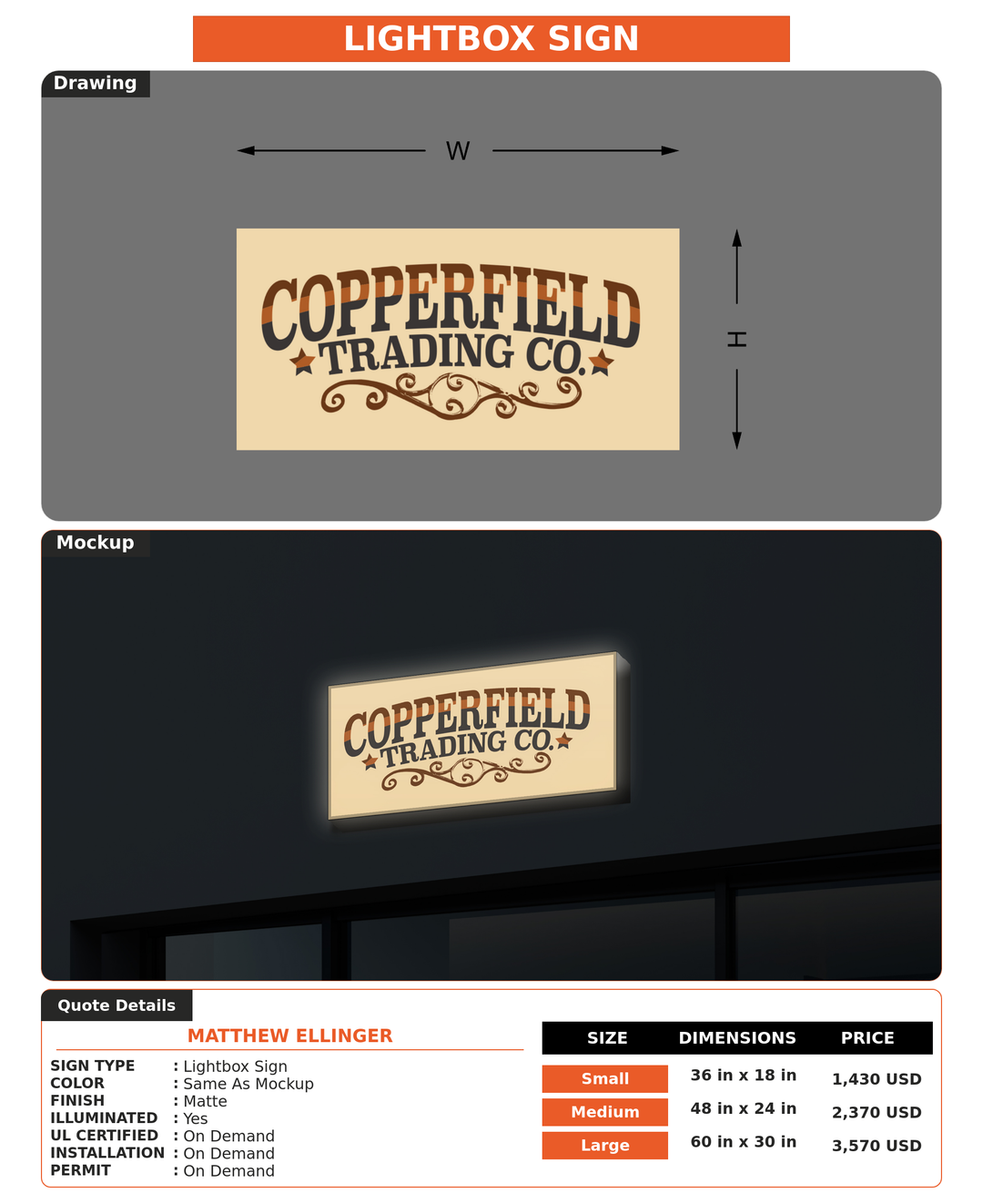 CUSTOM MOCKUP SIGN FOR Matthew Ellinger