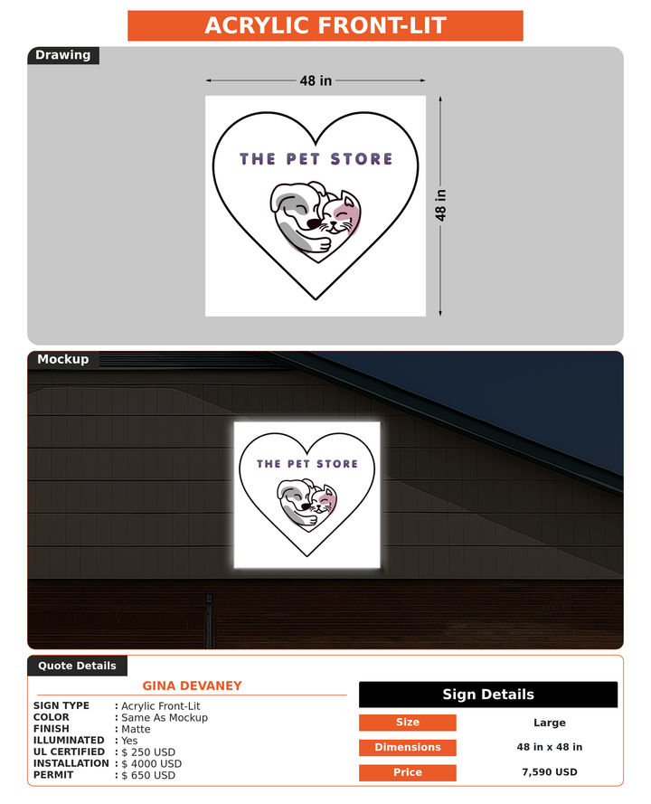 CUSTOM MOCKUP SIGN FOR GINA DEVANEY