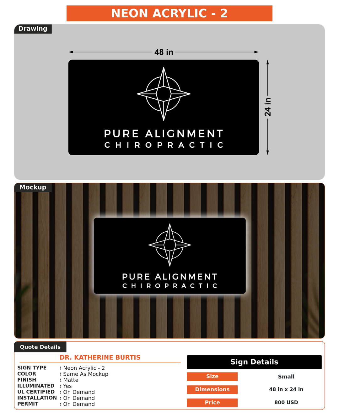 CUSTOM MOCKUP SIGN FOR Dr. Katherine Burtis