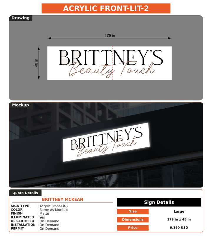 CUSTOM MOCKUP SIGN FOR Brittney McKean