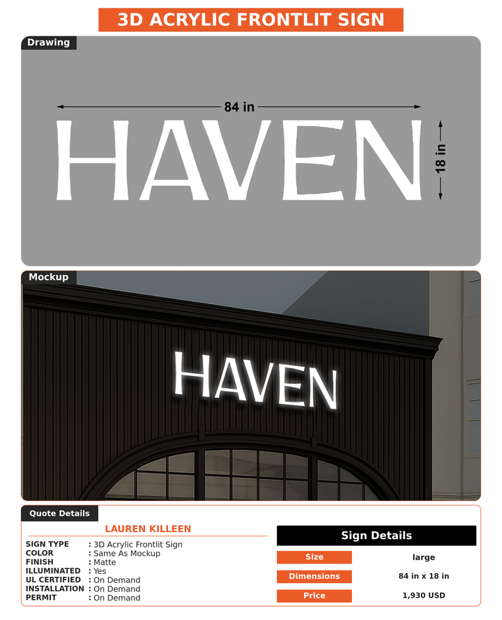 CUSTOM MOCKUP SIGN FOR Lauren Killeen