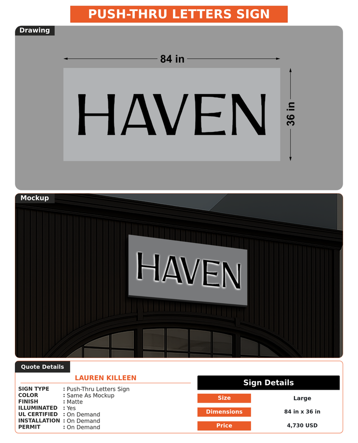 CUSTOM MOCKUP SIGN FOR Lauren Killeen