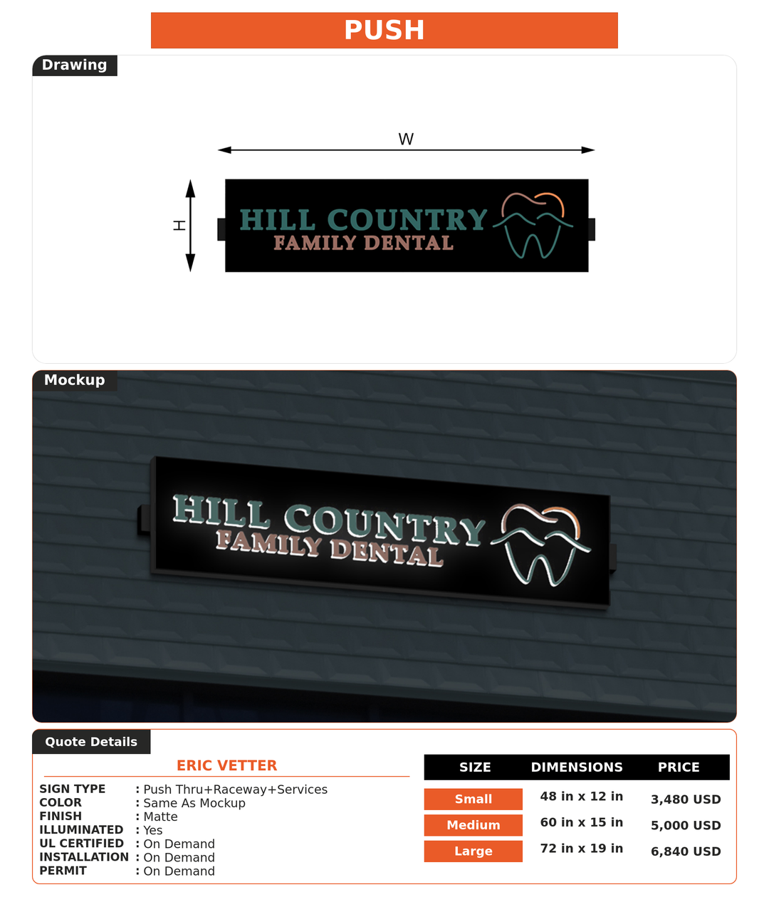 CUSTOM MOCKUP SIGN FOR Eric Vetter