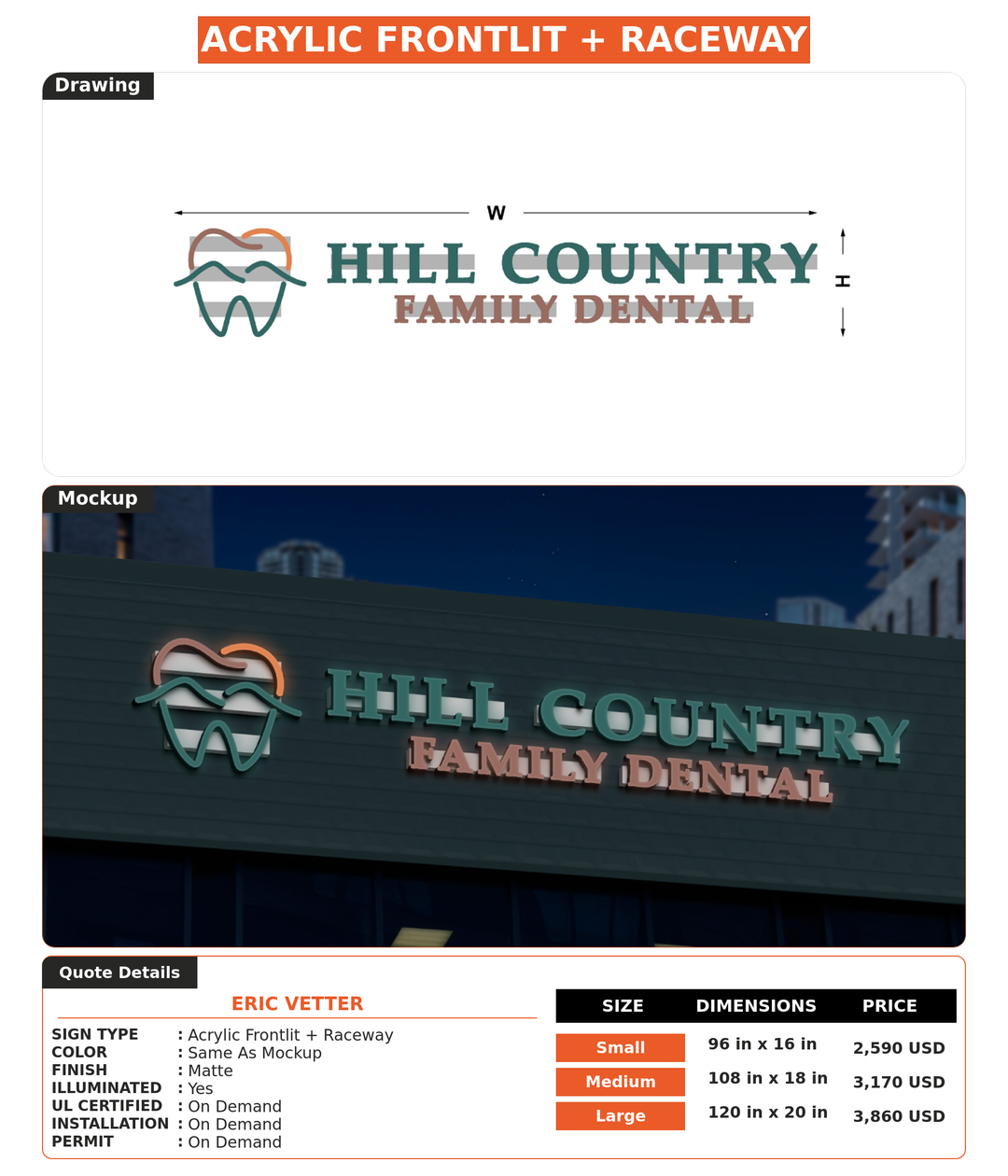 CUSTOM MOCKUP SIGN FOR Eric Vetter