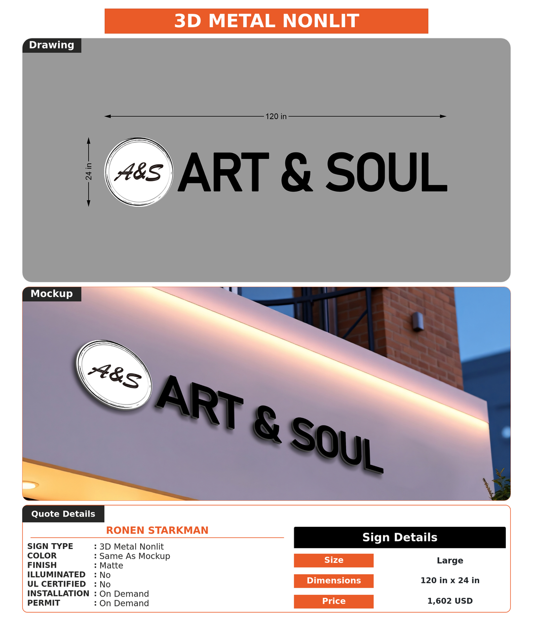 CUSTOM MOCKUP SIGN FOR ronen starkman