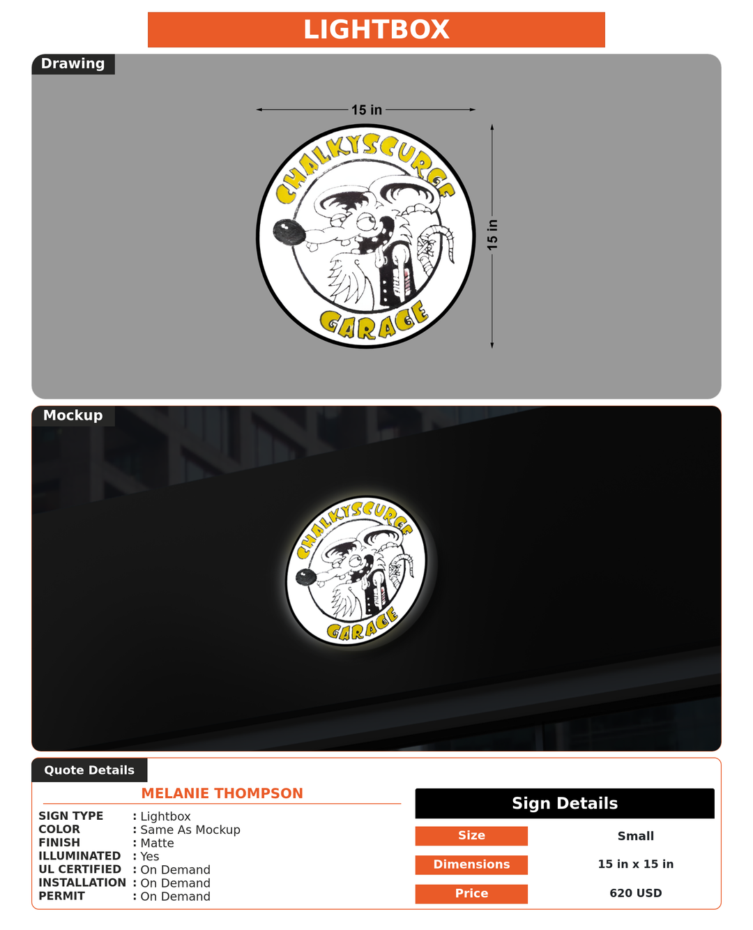 CUSTOM MOCKUP SIGN FOR Melanie Thompson