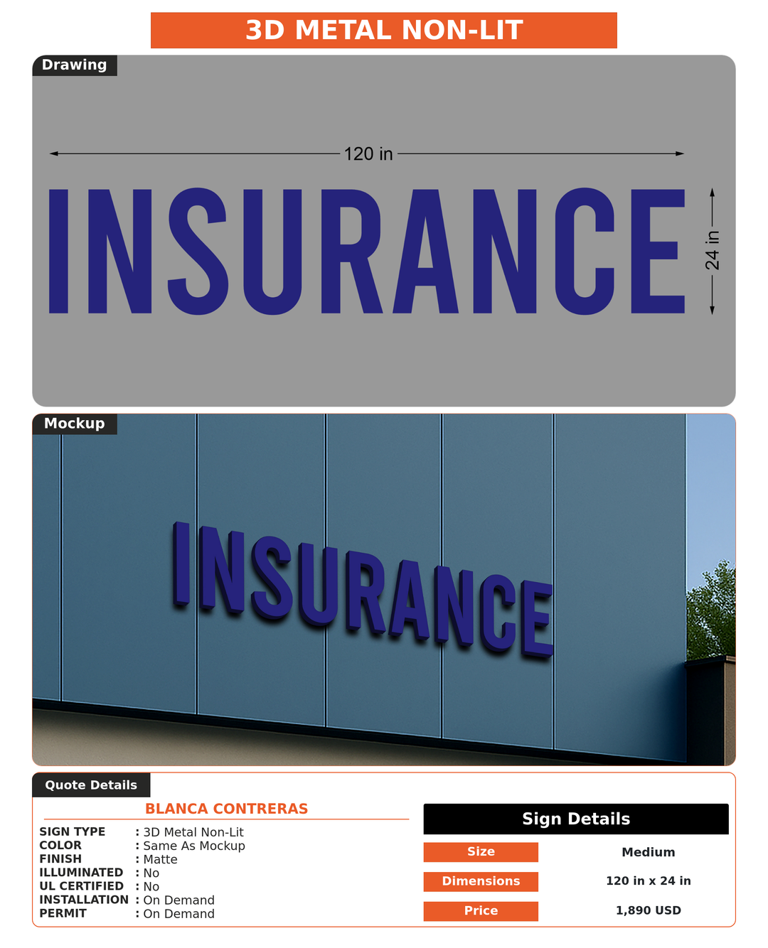CUSTOM MOCKUP SIGN FOR Blanca Contreras