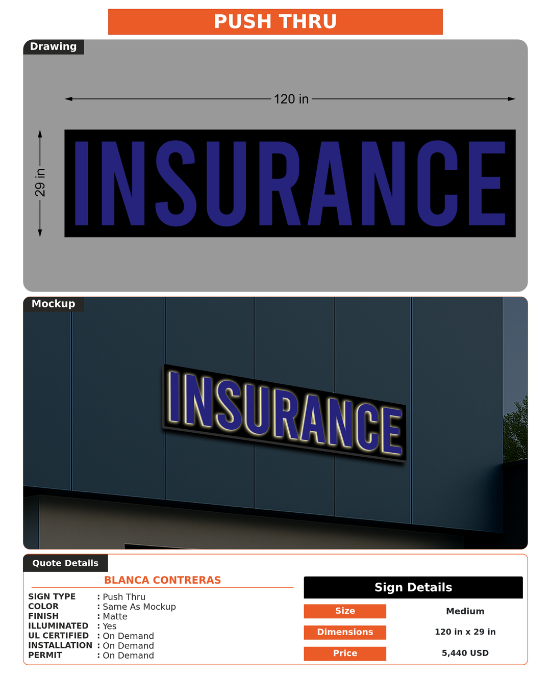 CUSTOM MOCKUP SIGN FOR Blanca Contreras