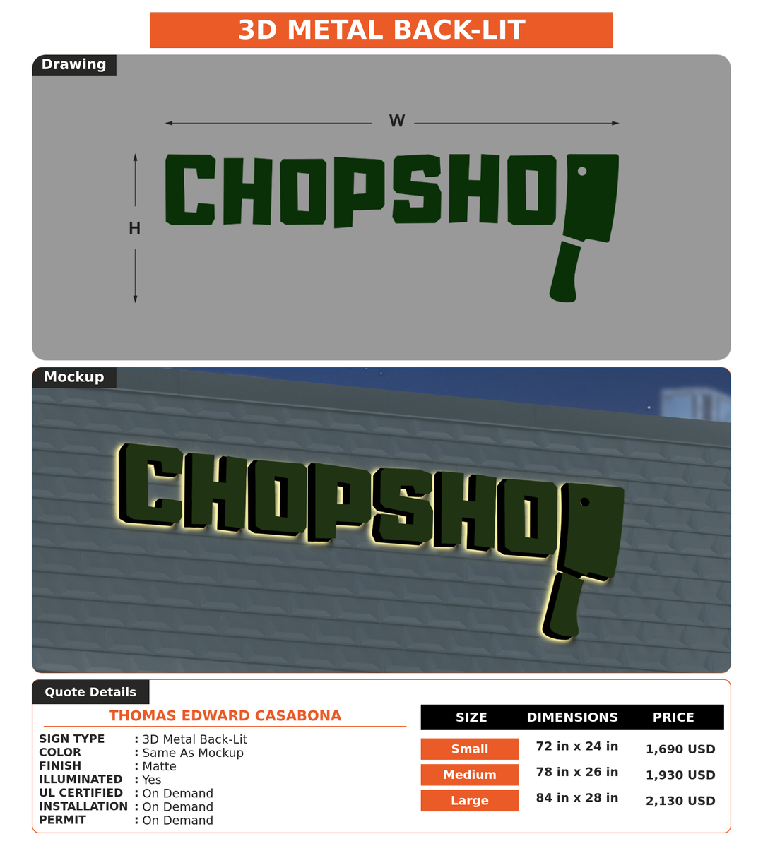 CUSTOM MOCKUP SIGN FOR Thomas Edward Casabona