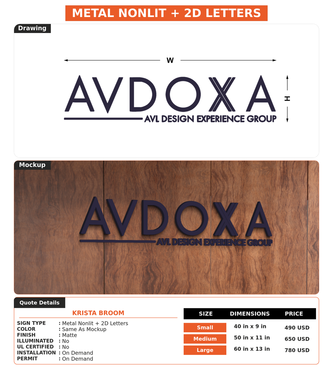 CUSTOM MOCKUP SIGN FOR Krista Broom